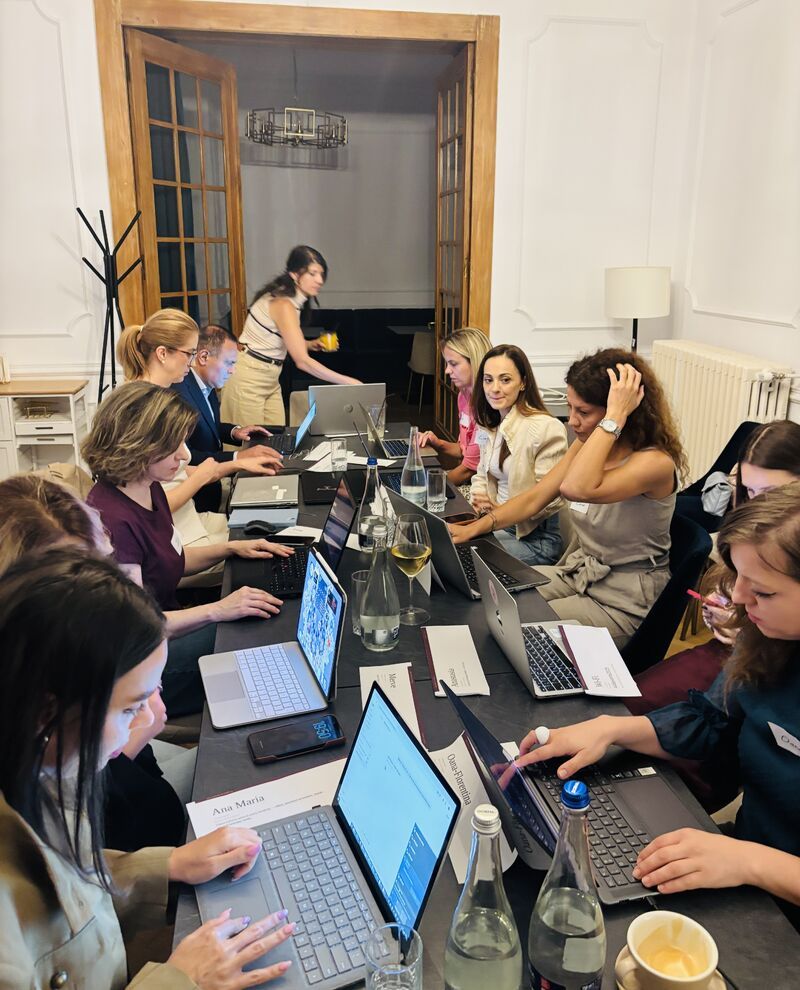 Members of the 3rd Space AI Circle building with Claude at A46 in Dorobanți